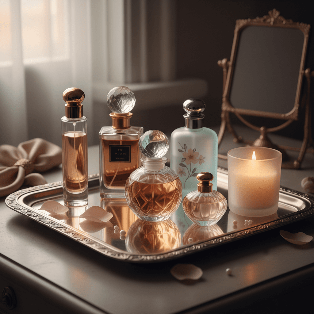 Perfume bottles on display
