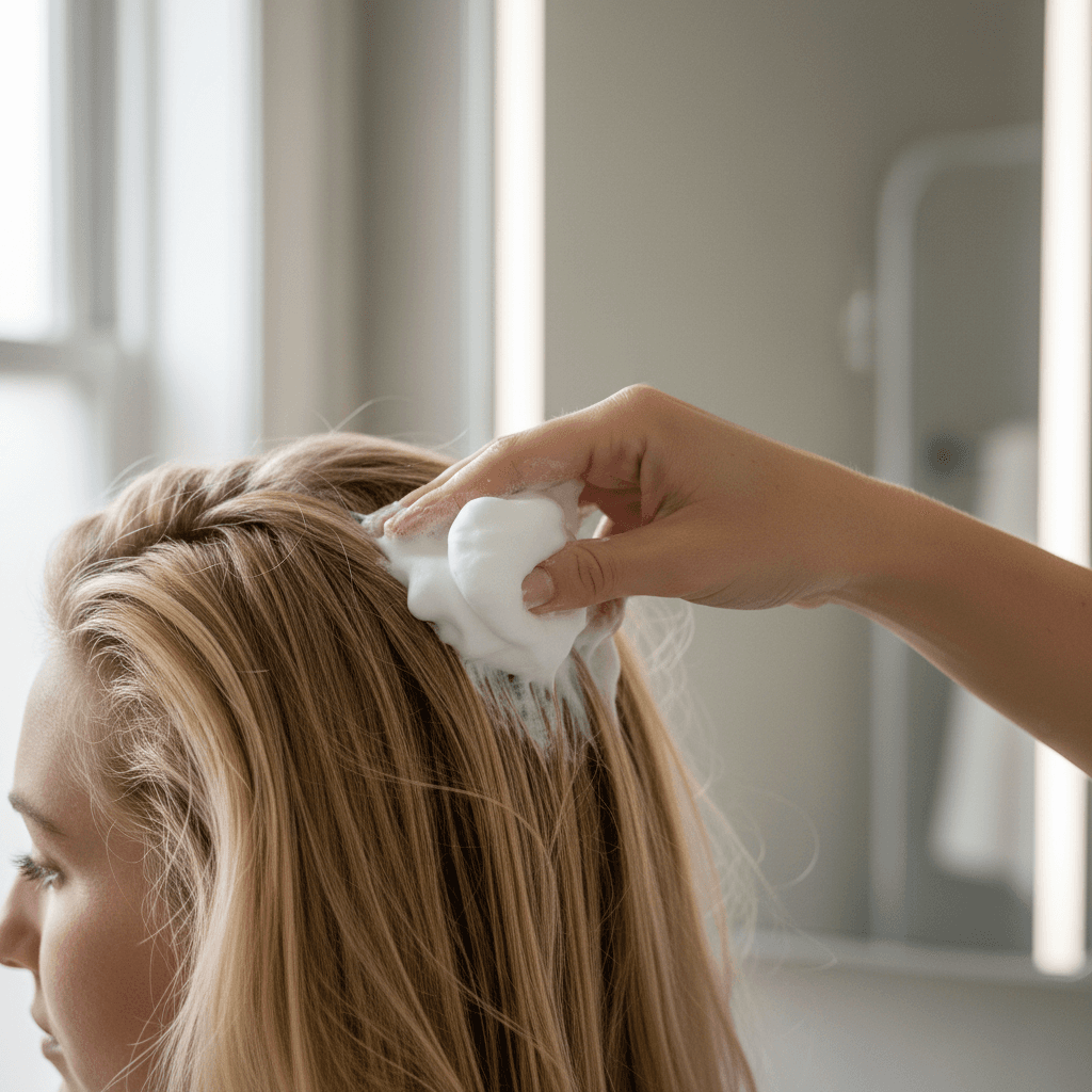 Hair styling products on a counter